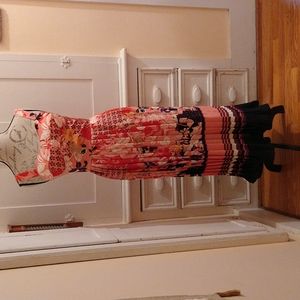 NWT Dalia Mac Phee peach print maxi dress Sz M